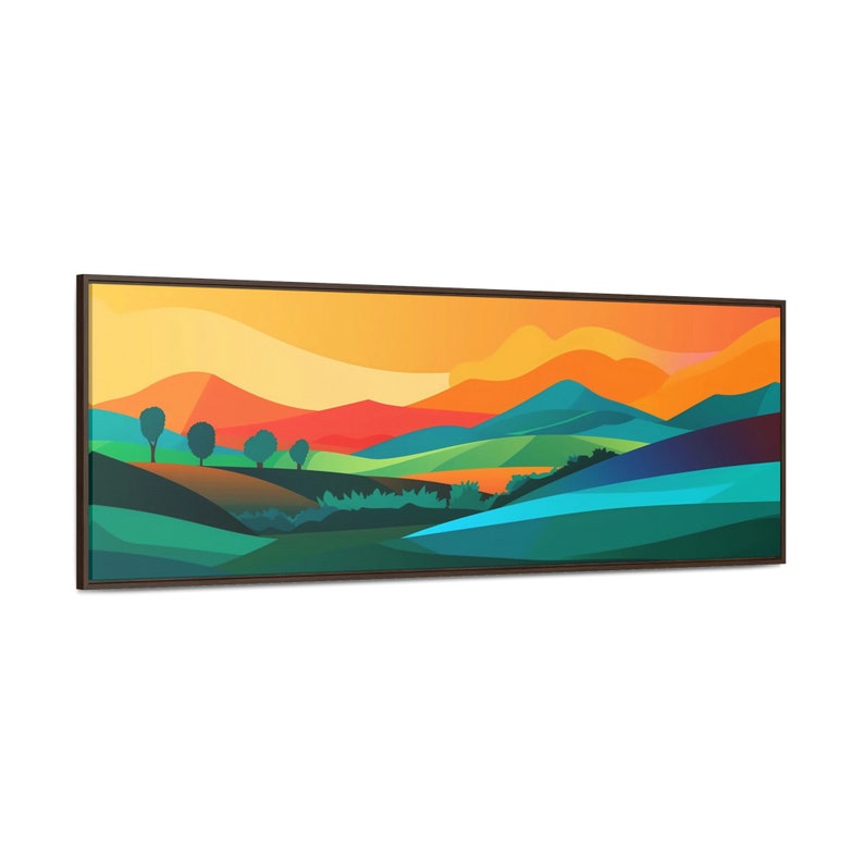 Mid Century Modern Mountain Wall Art Abstract Panoramic Etsy Canada