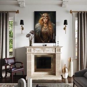 Freya Norse Goddess Portrait - Lady  Freya Mythology Wall Art On Canvas Framed Or Unframed Ready To Hang