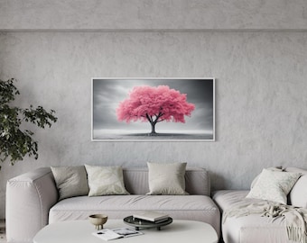 Leinwandbild „Rosa Baum“ – 5-teilige Wandkunst, Fertig Zum Aufhängen