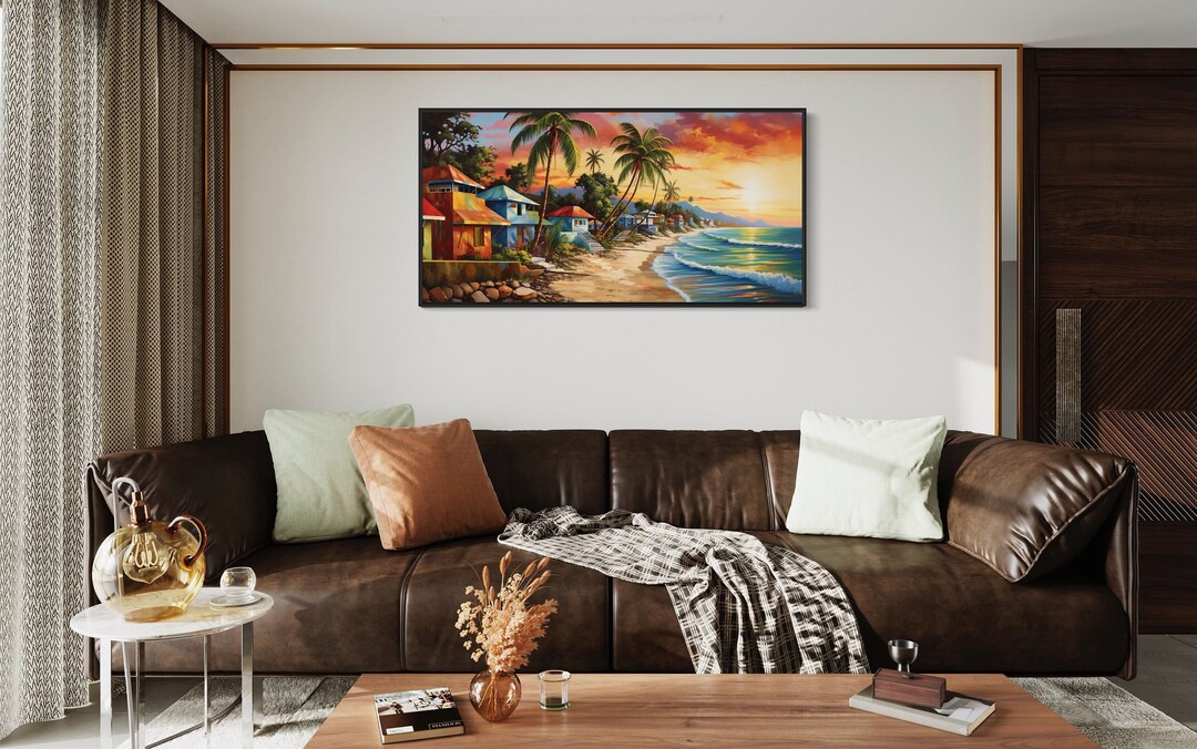 Jamaican Wall Art Colorful Traditional Jamaica Beach and Etsy