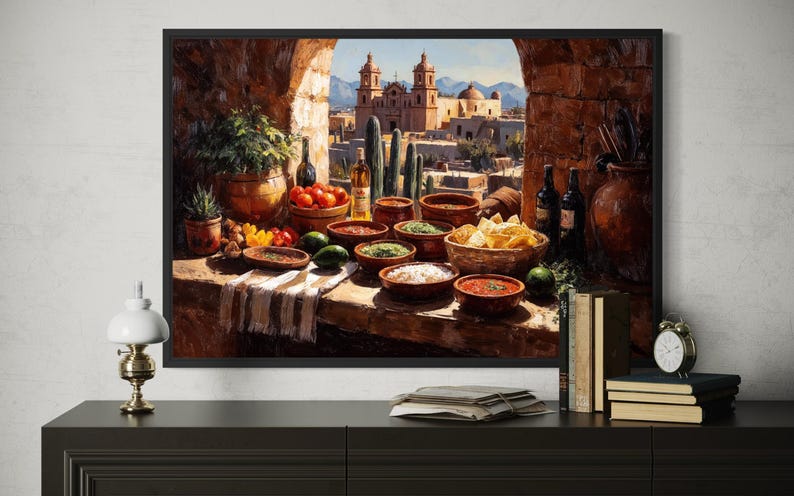 Mexican Kitchen Wall Art Canvas Print, Mexican Food Still Life With ...