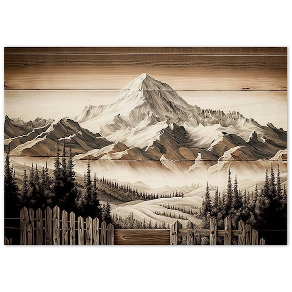 Rustic Mountain Art Etsy