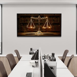Scales of Justice Wall Art, Lawyer Gift, Lawyer Office Decor, Attorney ...