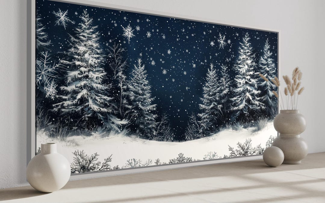 Winter Wonderland Fir Trees Forest in Snow Wall Art, Pine Forest at ...