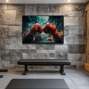 Boxing Wall Art - Boxing Gloves Graffiti Painting Canvas PRINT, Gift For Boxers - Motivational Sports, Gym  Wall Decor Framed Ready To Hang