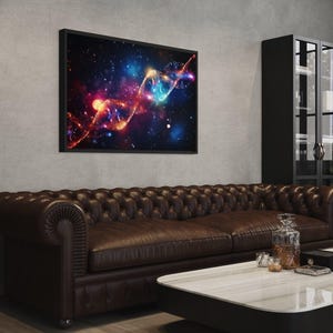 DNA Wall Art, Science Decor, Medical Office Wall Decor, DNA Sequence Painting Canvas PRINT, Nerd Decor Framed Ready to Hang