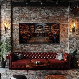 Retro Bar Painting Canvas PRINT, Man Cave Wall Art, Statement Wall Decor, Gifts For Him, Game Room Art, Framed, Unframed, Ready To Hang 画像 8