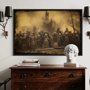 Witches Sabbath Occult Photography Style Painting Canvas PRINT, Halloween Wall Art, Horror Macabre Decor Ready To Hang