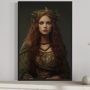 Danu Celtic Goddess Wall Art - Goddess of Water, Fertility, Wisdom, and Creation - Mythology Painting Framed Or Unframed Ready To Hang