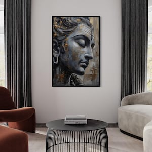 Lord Shiva Wall Art, Indian Deity Abstract Painting Extra Large Canvas PRINT, Hindu God Wall Art Framed Or Unframed Ready To Hang