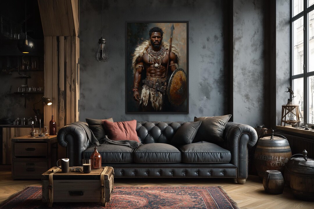 African Tribal Warrior Wall Art – Powerful Warrior Canvas Print With ...
