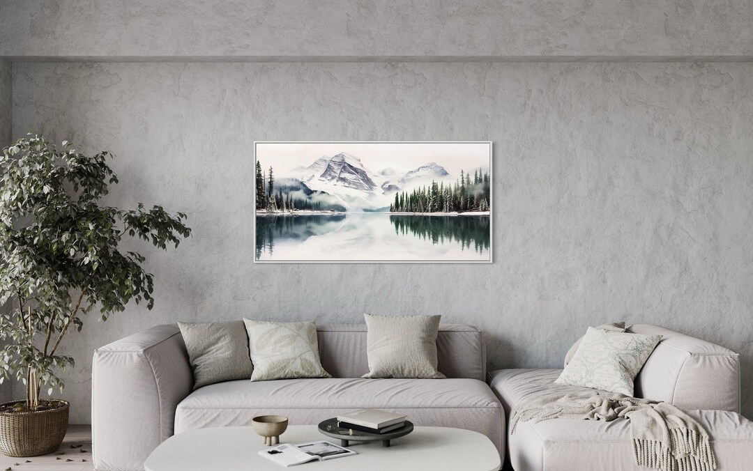 thumbnail image 2 of Hearth & Hand 12x16 Lake Landscape Burlap Framed Wall Art – Horizontal, Polystyrene Frame 2 of 3