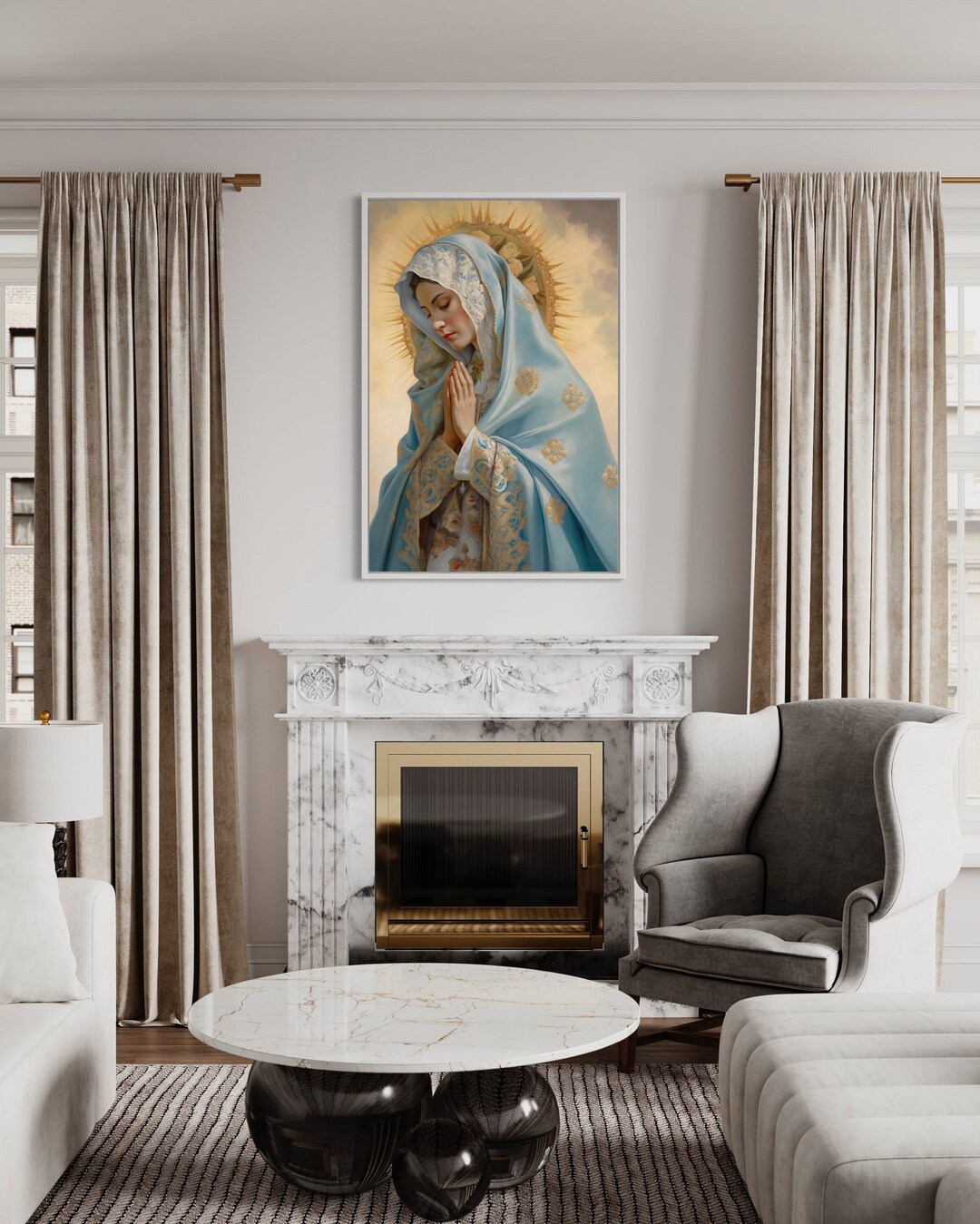 Our Lady of Guadalupe Painting Art Print - Blessed Virgin Mary Wall ...