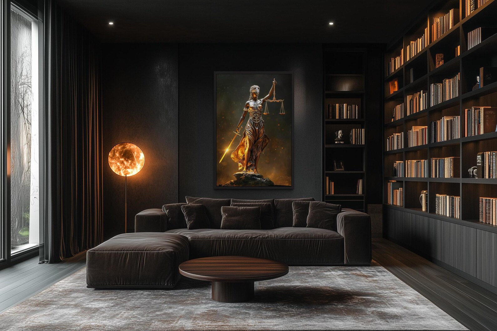 Law Wall Art Golden Lady Justice Canvas Print - Attorney Office Decor ...