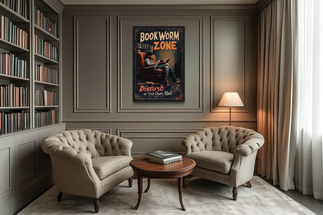 Bookworm Wall Art - Disturb at Your Own Risk Reading Zone Canvas Print ...