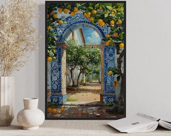 Portugal Wall Art Portuguese Doorway Adorned With Blue White