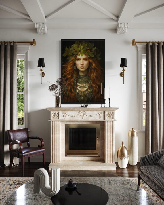 Brigid Celtic Goddess Wall Art Canvas - Goddess of Poetry, Healing
