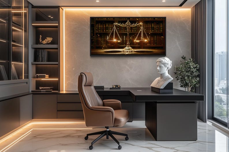 Scales of Justice Wall Art, Lawyer Gift, Lawyer Office Decor, Attorney ...