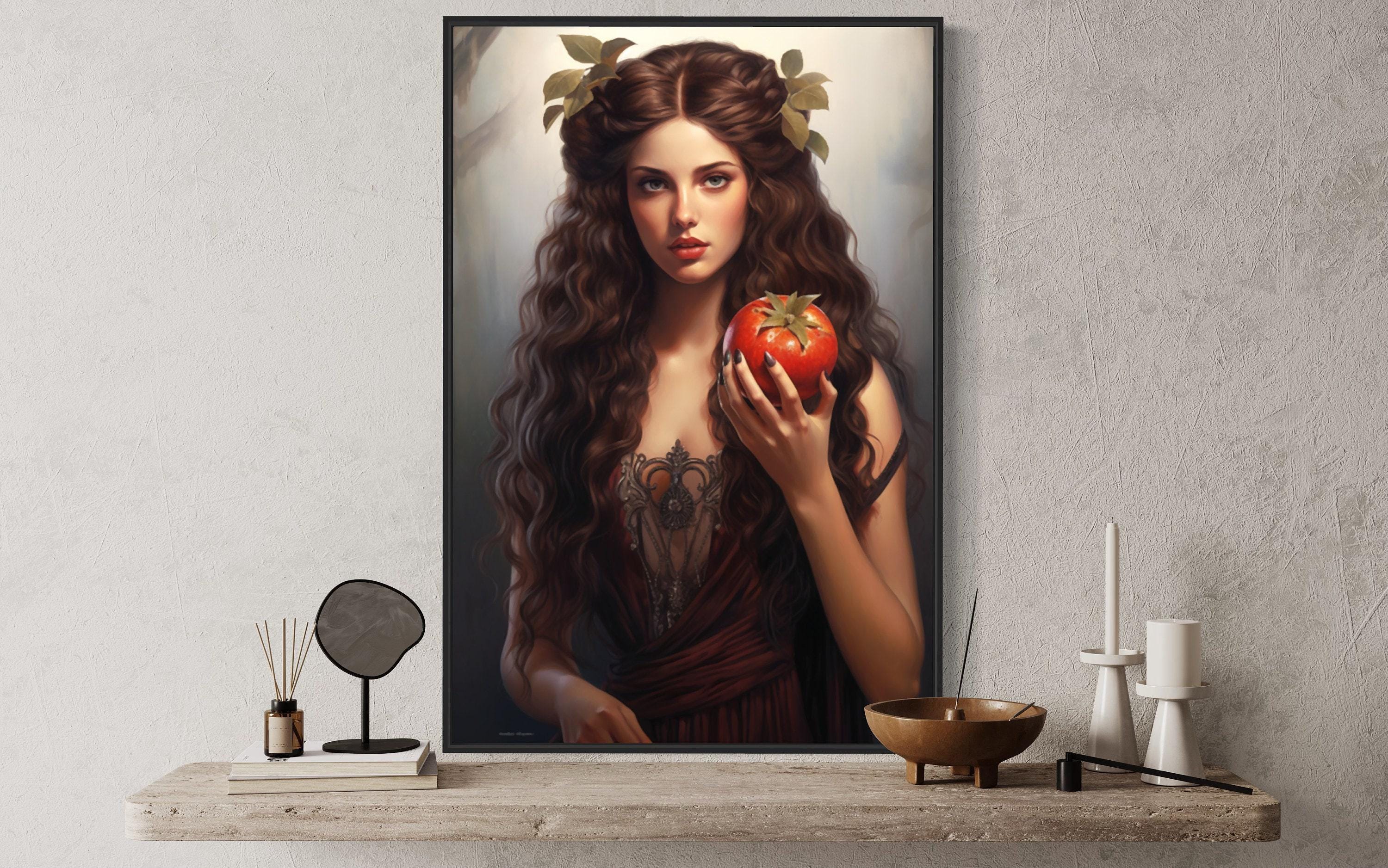 Persephone Greek Goddess of Underworld, Vegetation, Life Cycle Poster Or Canvas - Greek Mythology Painting Framed Or Unframed Ready To Hang