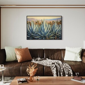 Desert Agave Wall Art Printed on Canvas Horizontal Painting ...