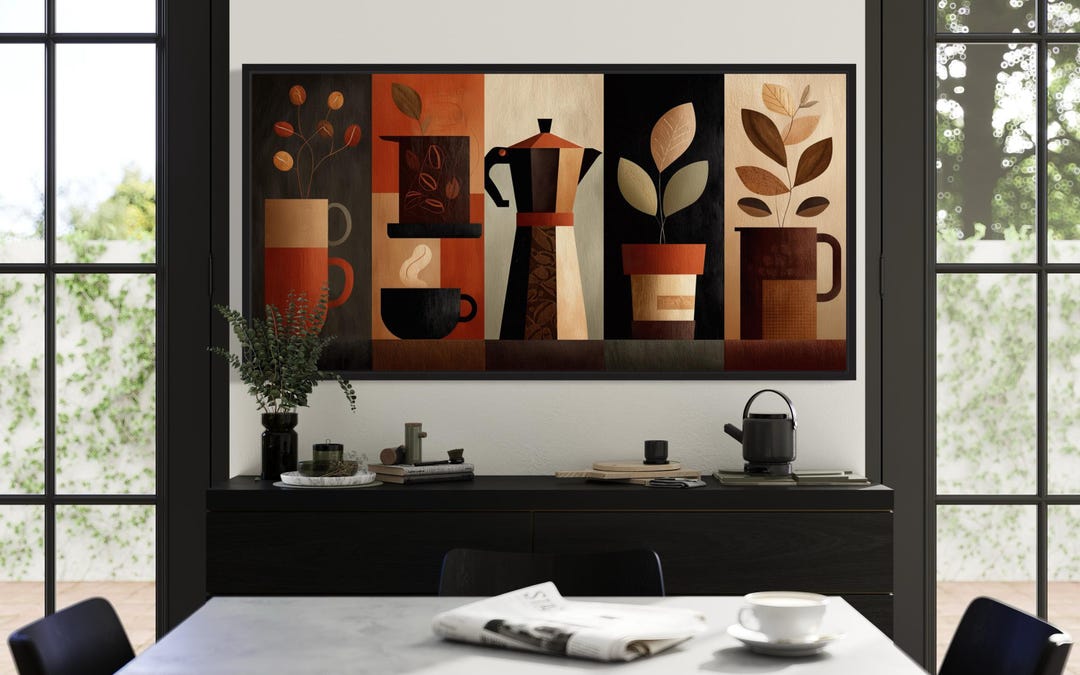 Mid Century Modern Coffee Wall Art for Dining Room or Kitchen, Coffee ...