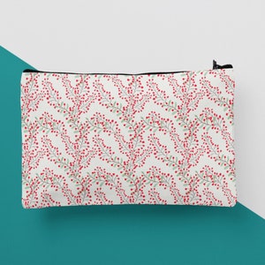 Hand Drawn Floral Accessory Pouch for Everyday - Elegant Botanical Design