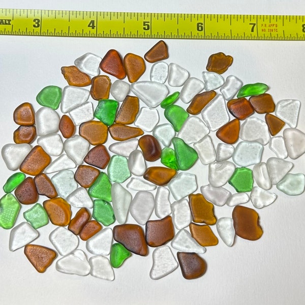 100  Pieces of Beach Glass from Lake Michigan, mixed colors, .25”-.75”