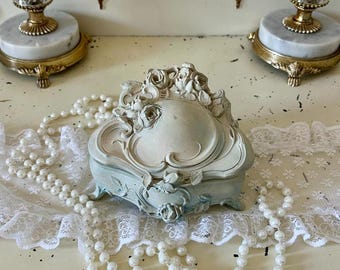 Vintage Art Nouveau Footed Trinket Box