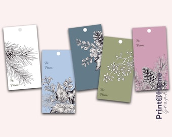 Etiquetas de regalo de Navidad imprimibles: páginas PDF, descarga instantánea, imprímase usted mismo, regalos de decoración de Navidad baratos, etiquetas