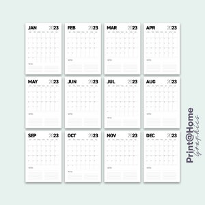 Printable Monthly Planner Calendar, A4, A5 US Letter, Portrait Pages ...