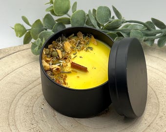 Duftkerze Mango Mandarine, Duftknisterkerze, Kerze, Geschenk, Handarbeit