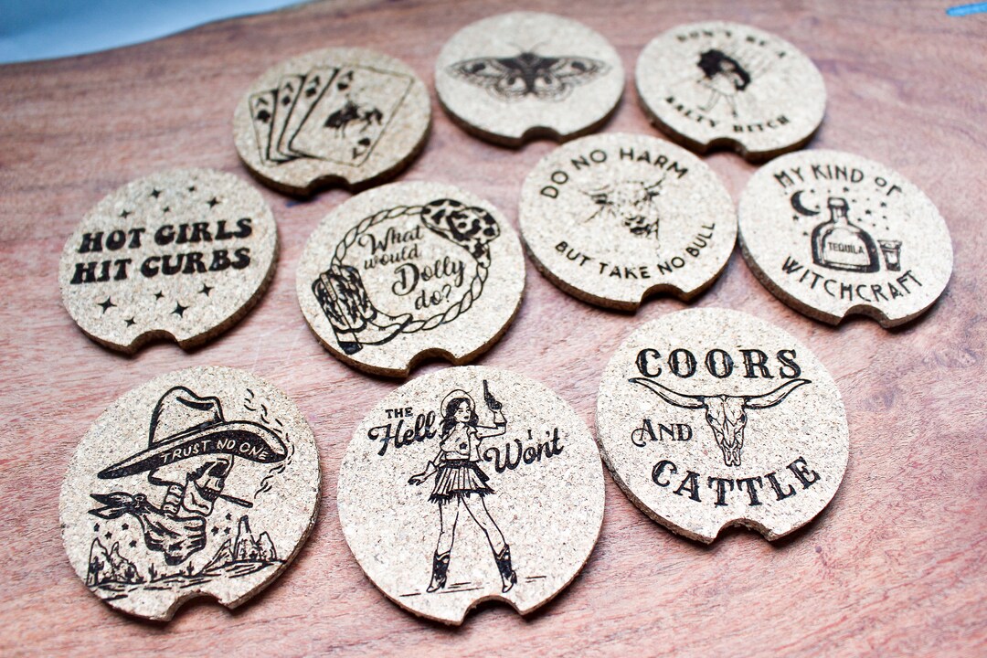 Cork Car Coaster Personalized Coaster Western Car Coaster Car