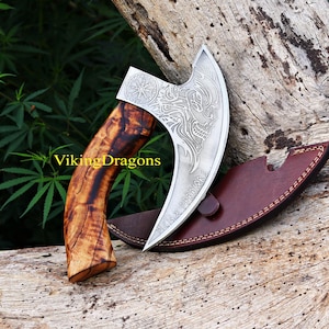 Viking Pizza Cutter Axe, The Original Custom Hand Forged Pizza Axe, Best Gift for Wedding, Best Birthday & Anniversary Gift for him
