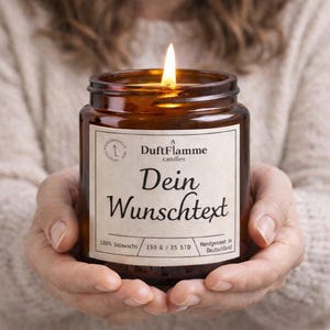 Personalisierte Duftkerze – Eigener Text Kerze im Glas mit Deckel – Individuelles Geschenk für jeden Anlass