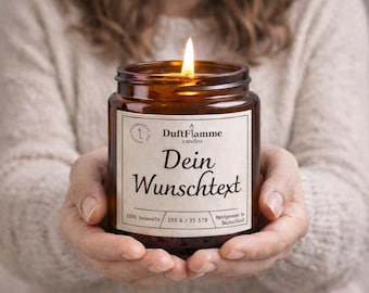 Personalisierte Duftkerze – Eigener Text Kerze im Glas mit Deckel – Individuelles Geschenk für jeden Anlass