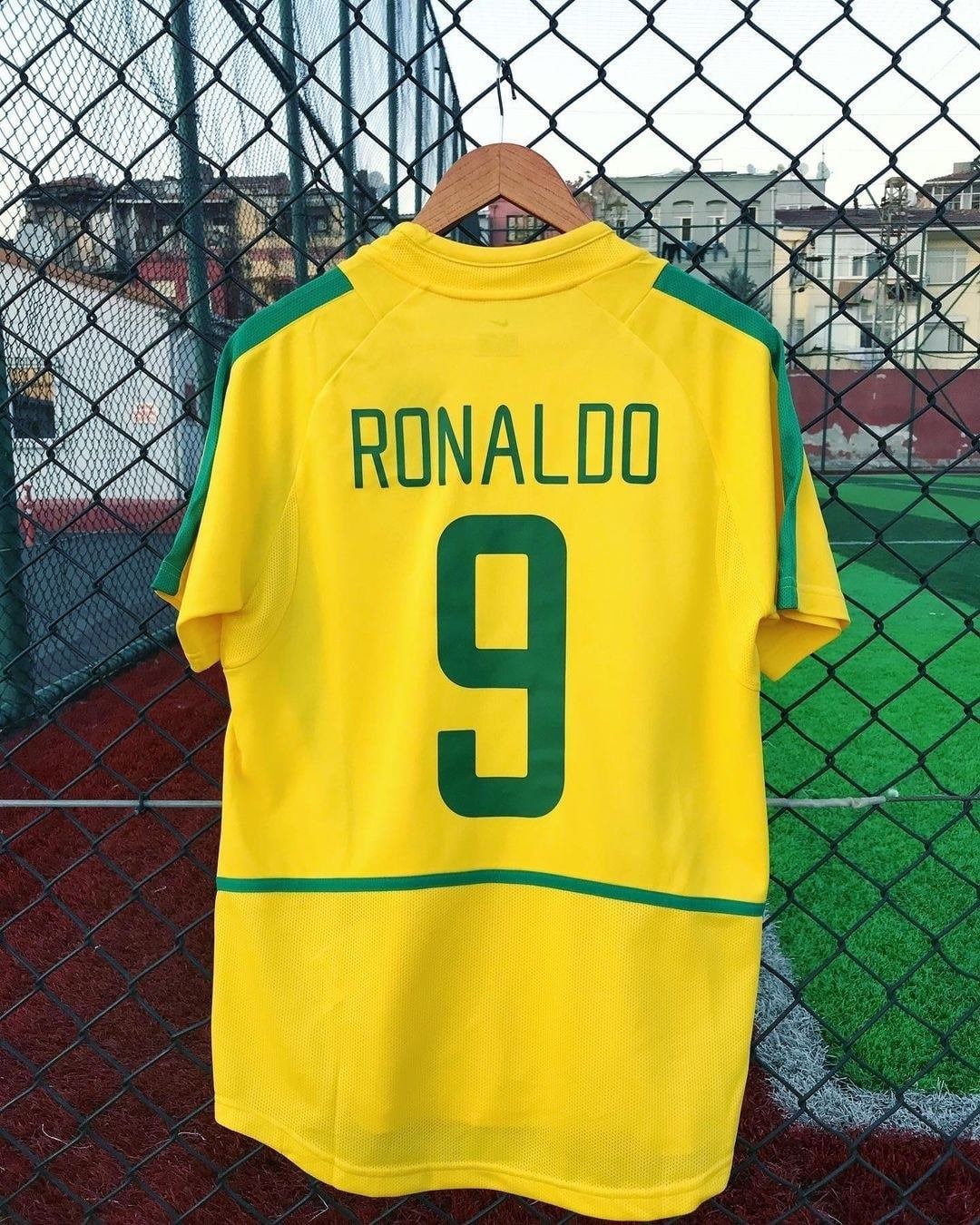 Brazil Ronaldo 9 World Cup 2002 Retro Football Jersey 
