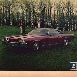 1971 Oldsmobile Toronado Vintage Print Ad, Retro Classic Car Advertisement, Wall Decor, Gift , Garage