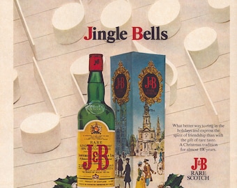 Vintage 1976 J&B Rare Scotch Whiskey Advertisement Wall Art Retro Bar Decor Classic Liquor Print Home Bar Gift