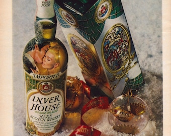 Vintage 1970 Inver House Scotch Whisky Advertisement Wall Art Retro Bar Decor Classic Liquor Print Home Bar Gift