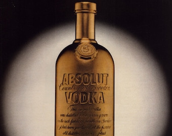 Vintage 1989 Absolut Vodka Advertisement Wall Art Retro Bar Decor Classic Liquor Print Home Bar Gift
