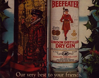 Vintage Beefeater Dry Gin Advertising Mirror - Etsy