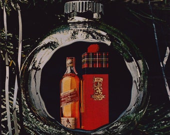 Vintage 1969 Johnnie Walker Red Scotch Advertisement Wall Art Retro Bar Decor Classic Liquor Print Home Bar Gift