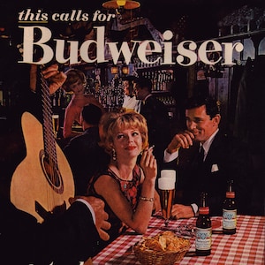 1961 Budweiser Vintage Print Ad, This Calls for Bud, Retro Classic Advertisement, Gift, Wall Decor, Bar
