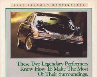 Vintage Car Wall Art 1996 Lincoln Continental Classic Auto Decor
