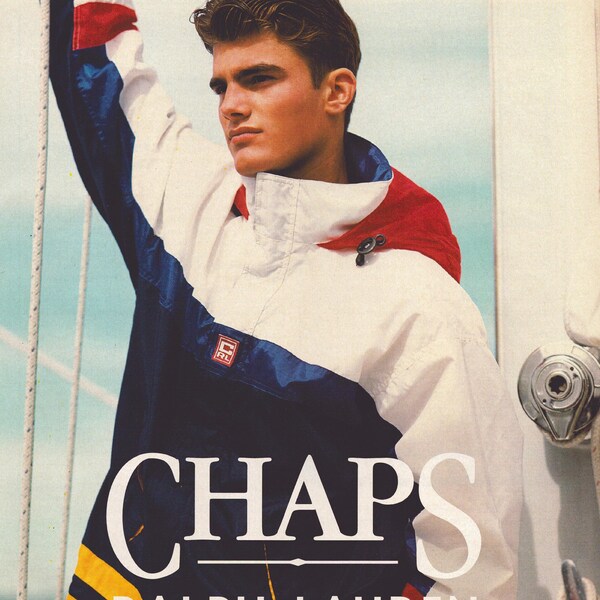 1998 Chaps Ralph Lauren Vintage Magazine Print Ad, Fashion, Original Retro Classic Advertisement