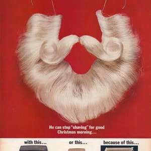 1962 Remington rakapparater jultomten vintage tryckannons entusiast gåva väggdekor