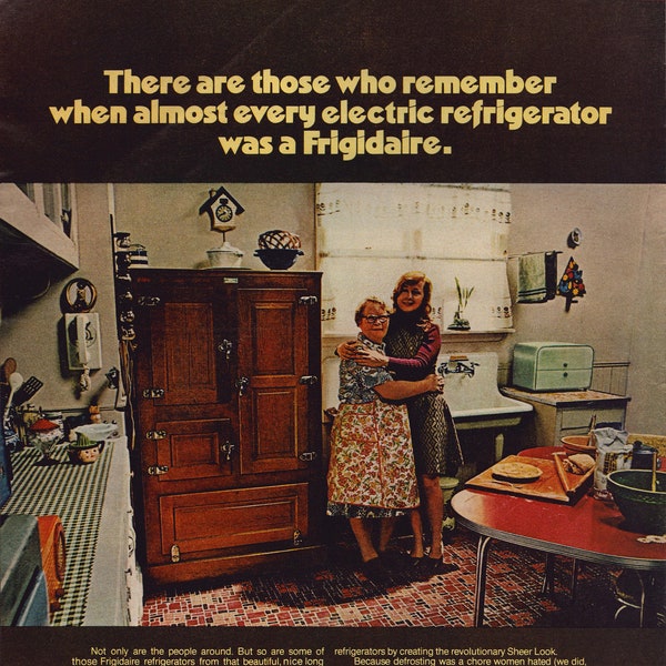 1972 Frigidaire Refrigerator Vintage Print Ad, Retro Classic Advertisement, Gift, Wall Decor