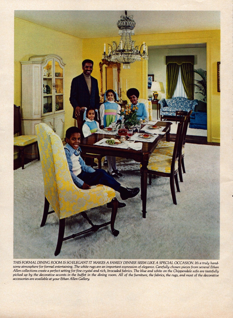 1972 Ethan Allen Galleries Furniture 6-page Vintage Print Ad, Bedroom-Dining Room-Family Room, Retro Classic Advertisement, Home Decor image 2