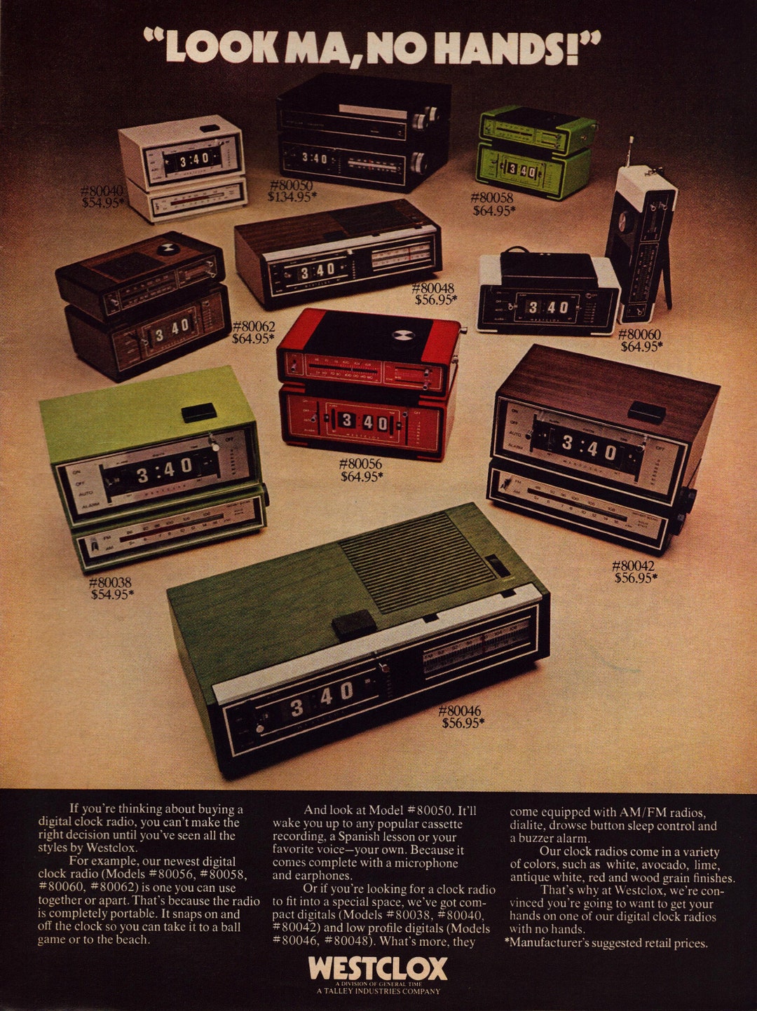 1973 Westclox Digital Clock Radio Vintage Print Ad Retro Etsy