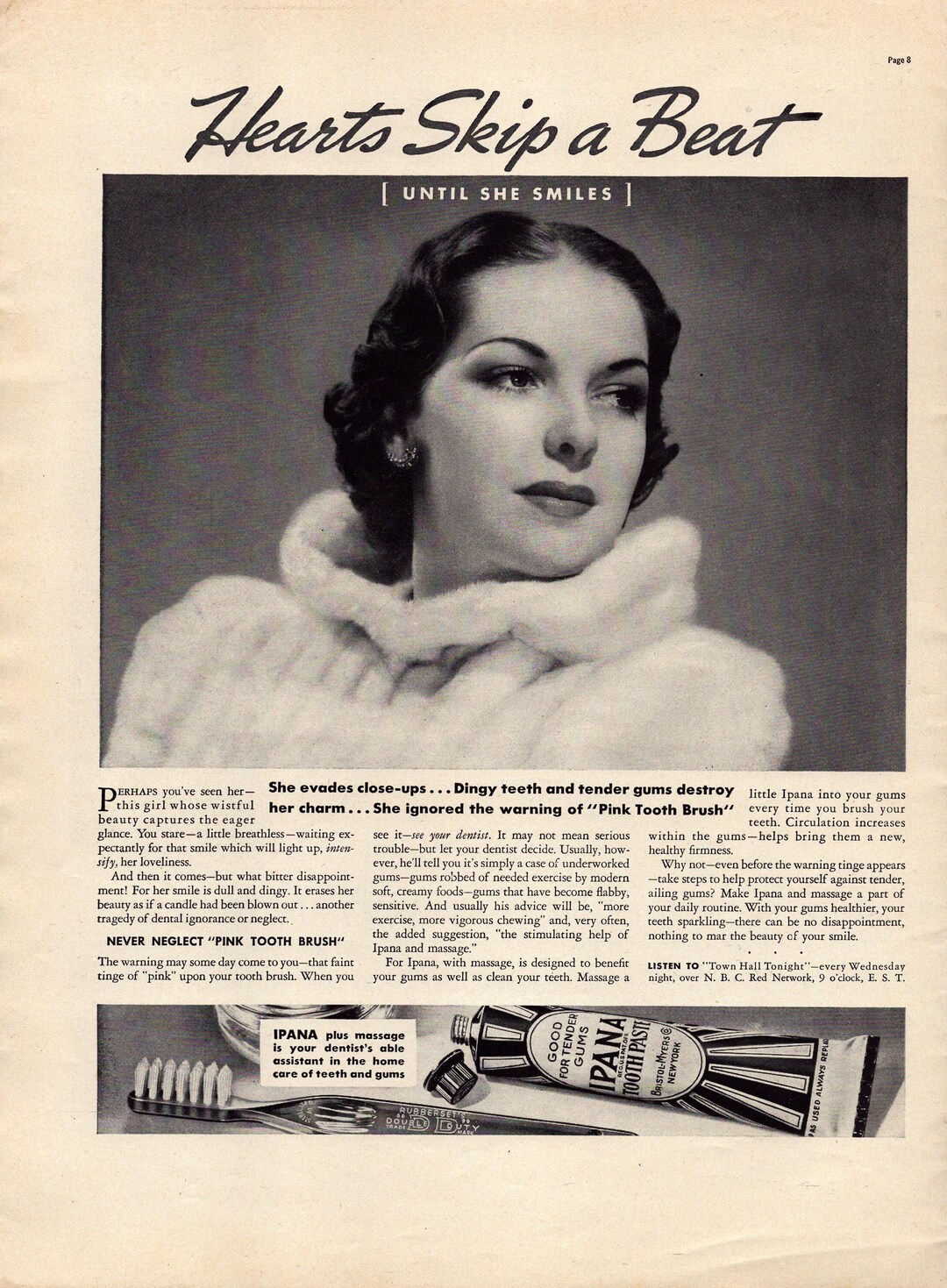 1937 Ipana Toothpaste Vintage Print Ad Retro Classic Etsy